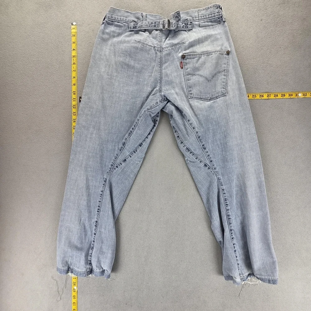 VTG Levis Engineered Jeans‎ Blue Twisted Buckle Back One Altered Hem Fits 30x28